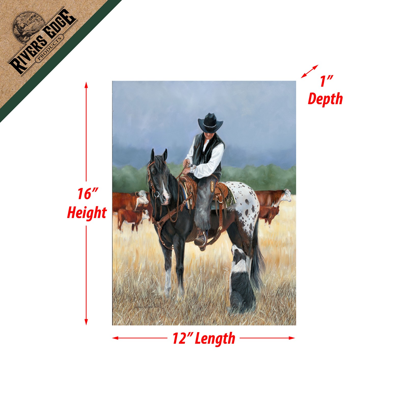 Rivers Edge Products Canvas Wall Art 12 Inch x 16 Inch Range Cabin