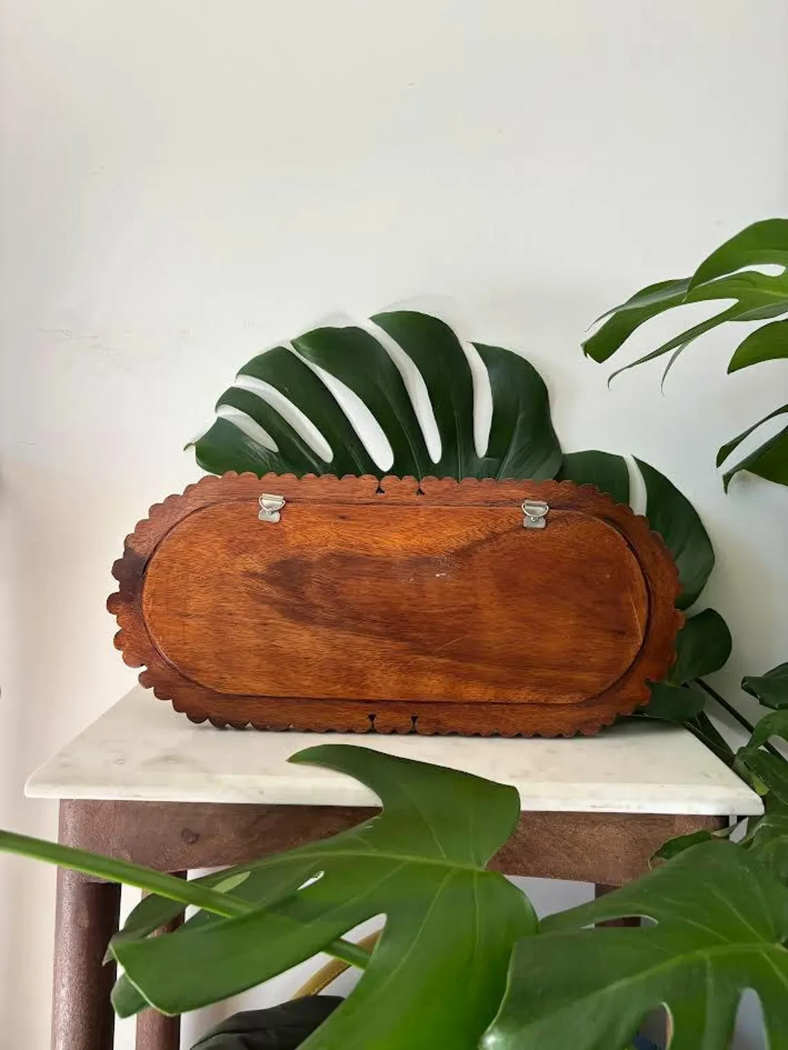 Hawaii Hand Made Wall Hanging Decor Plaques Carved Wood “ALOHA” Plumeria Flower
