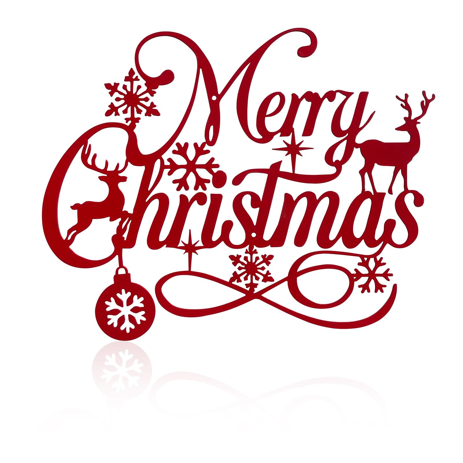 Metal Merry Christmas Wall Decor Christmas Sign Letter Decorative Hanging Pla…
