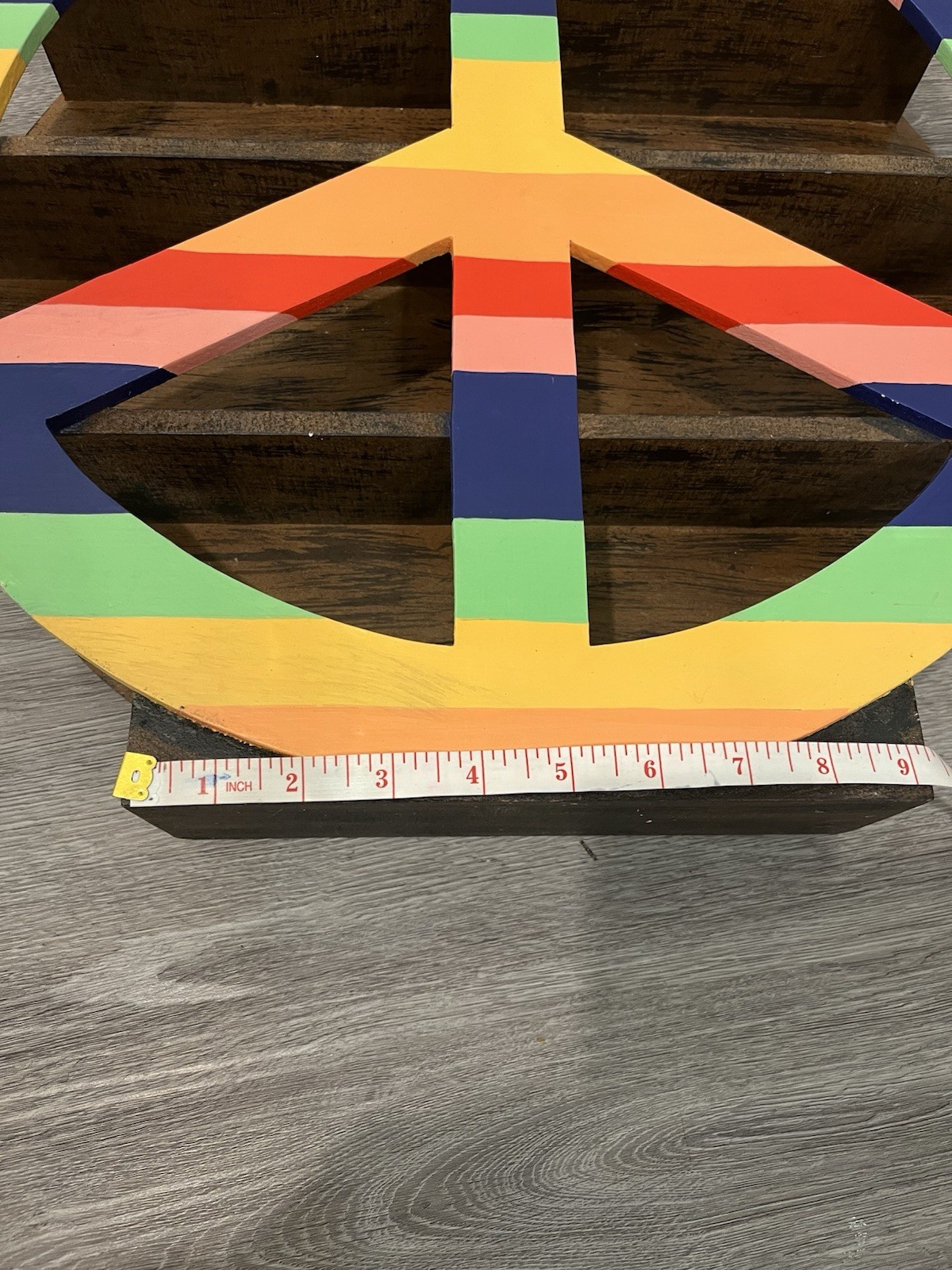 Peace Wood Shelf Sit Or Hang 18” | Colorful Pride Peace Shelf