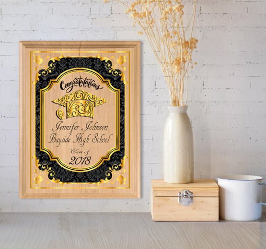 Personalized Graduation Gift – Custom Wood Plaque for High School or College