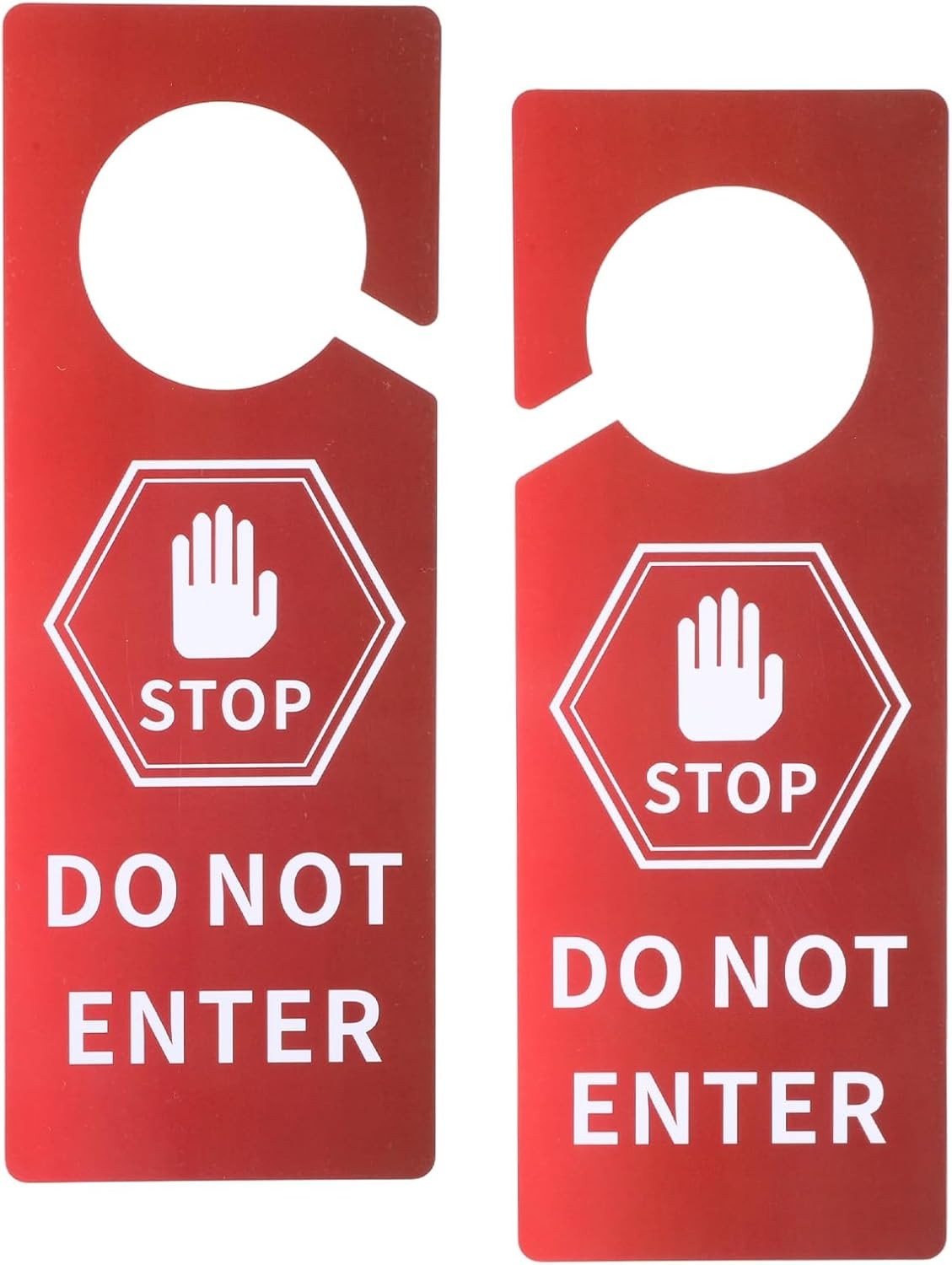 Stop Do Not Enter Door Hanger Sign, 2 Packs 3.5 X 9.5 Inch Double Sided Funny St