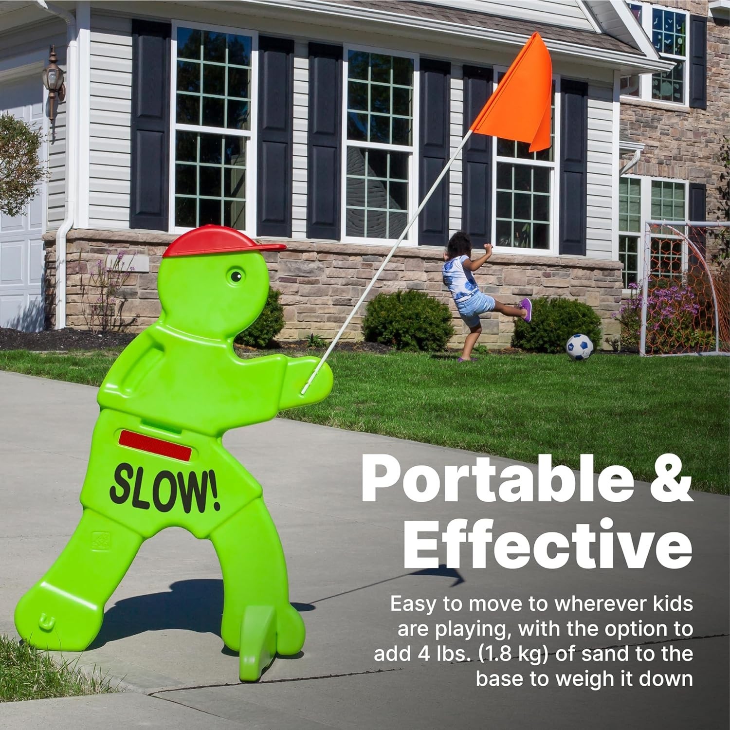 Kid Alert Street Safety Sign: 32″ Reflective Caution Flag