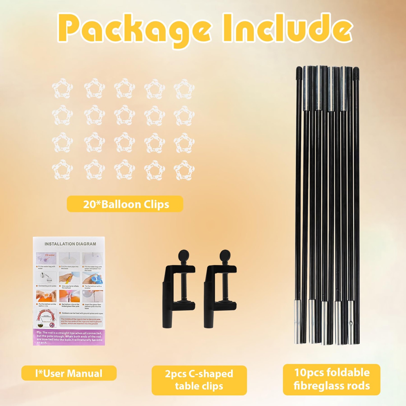 13ft Table Balloon Arch Kit, Balloon Arch Stand Frame for Different Size Tabl…