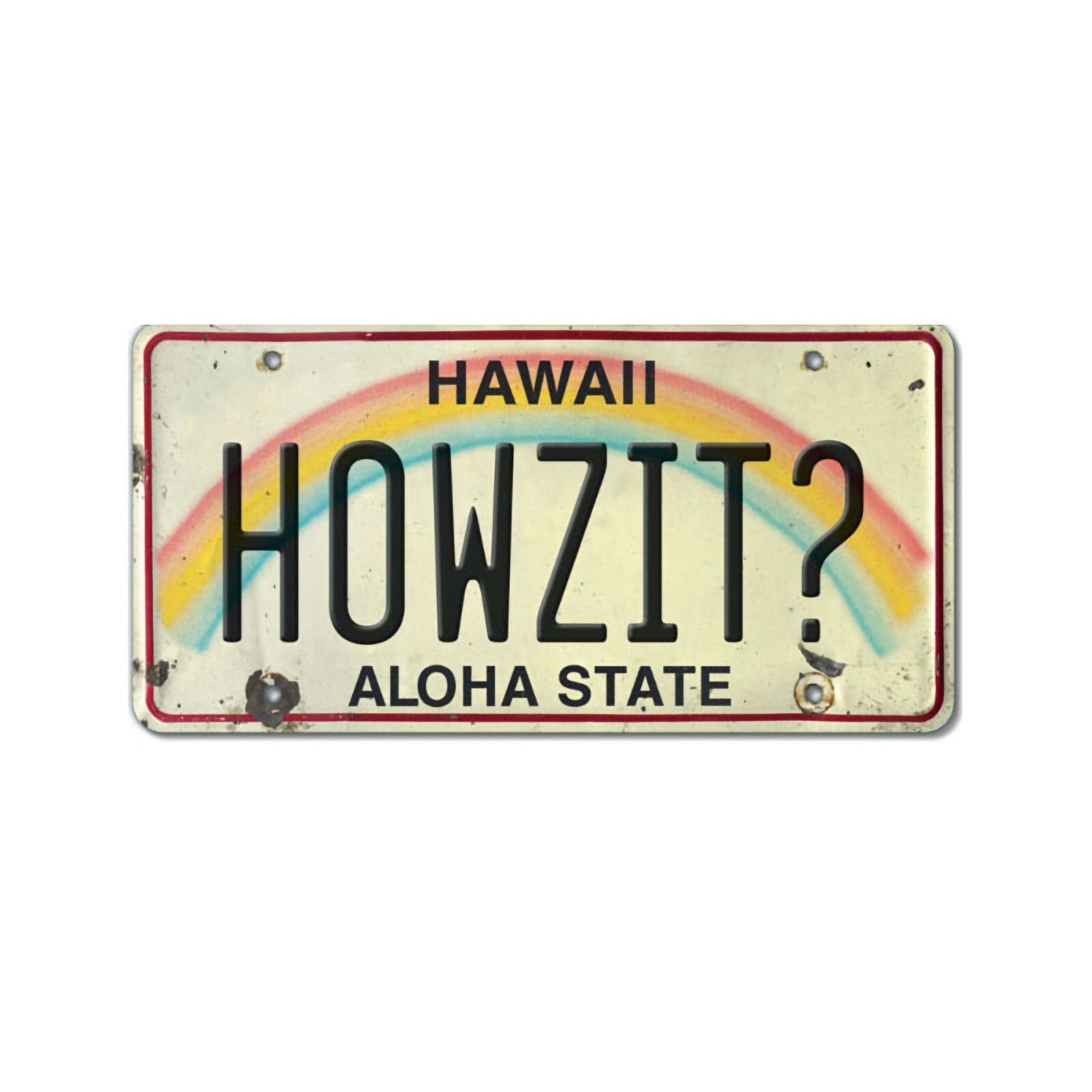 6in x 12in Vintage Hawaiian Embossed License Plate – Howzit?