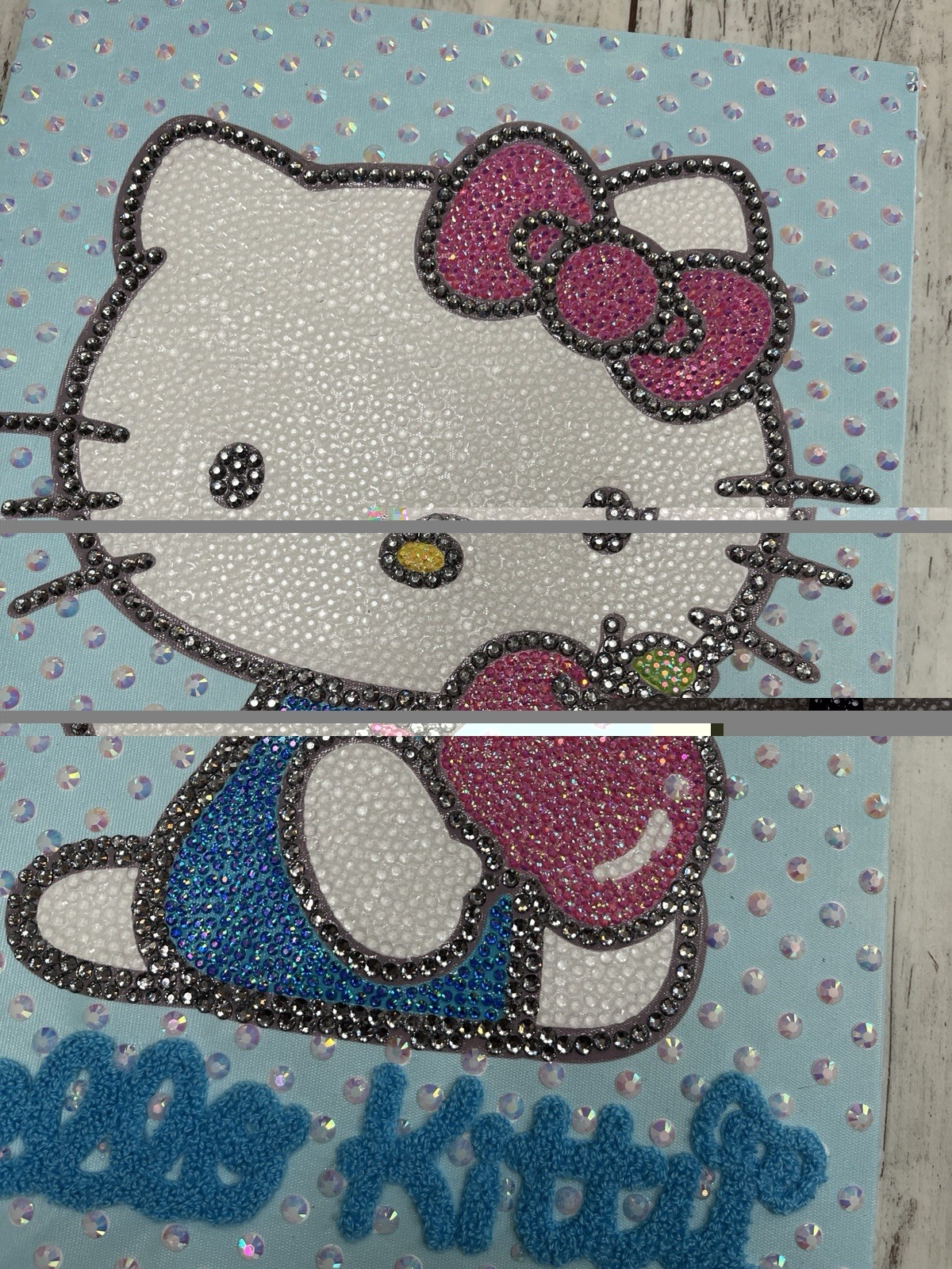 Handmade Hello Kitty Rhinestone Canvas Wall Art Decor Sanrio
