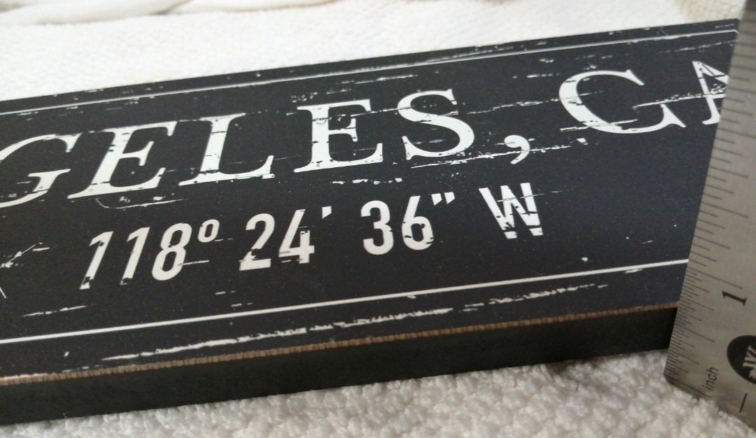 Los Angeles, CA Latitude Longitude Coordinates City Decor 17″*5″*0.5″ 1lb 1.3oz