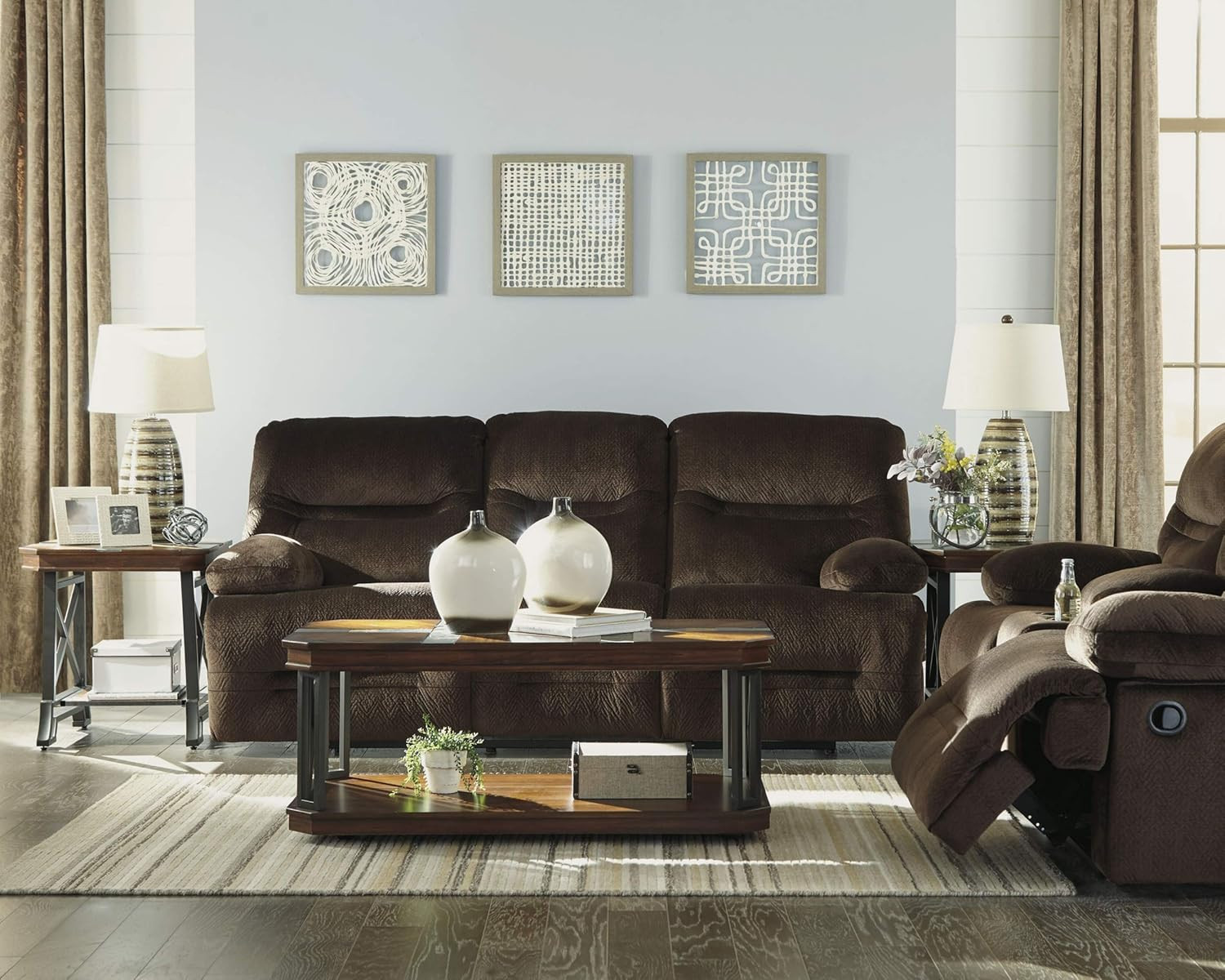 Odella 3-Piece Abstract Wall Art Set – Cream & Taupe, 20×20 Framed Decor