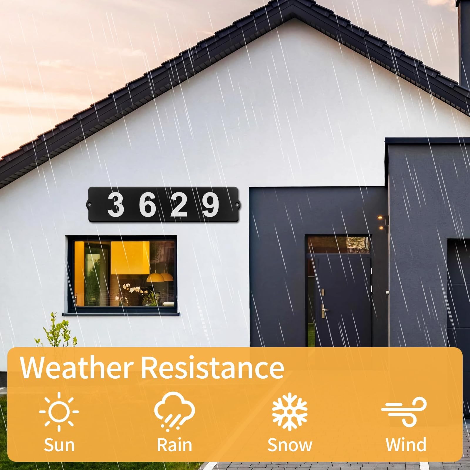 House Numbers for Outside, Metal Address Numbers for House, Waterproof, Horiz…