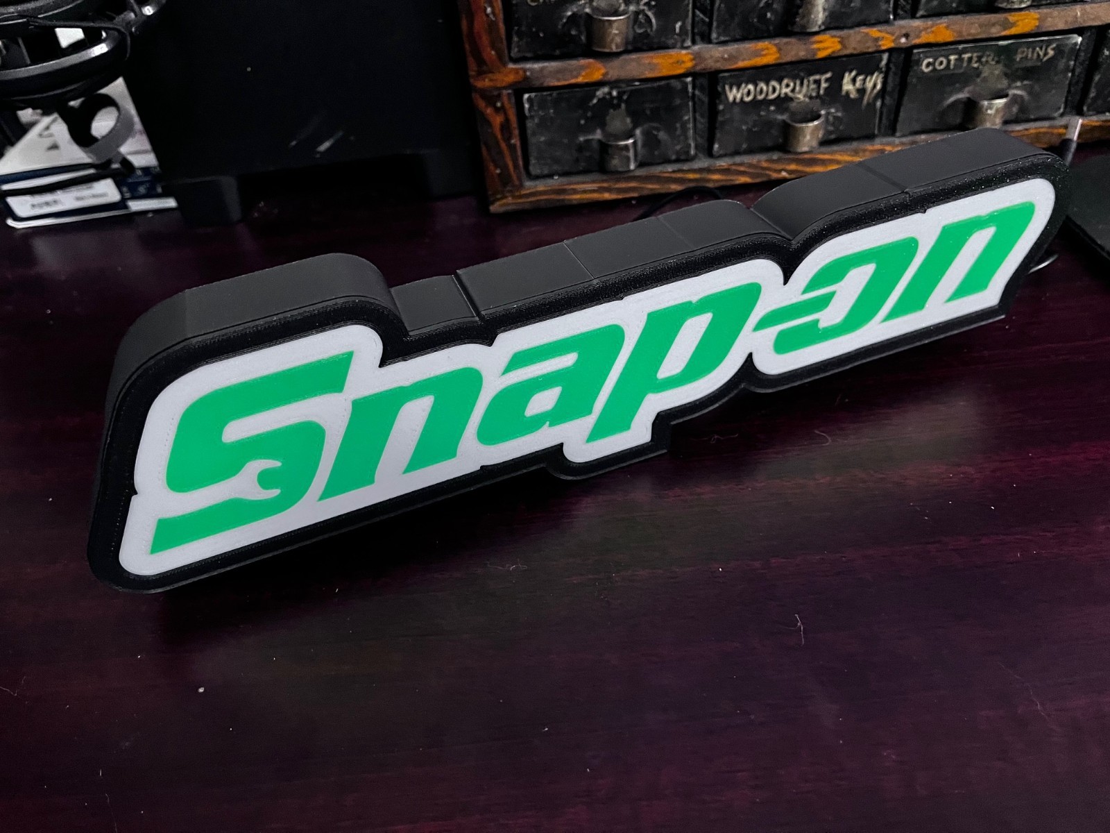 Snap-on Logo LED Back lit Light Box Sign Garage Shop Man Cave Decor 3D printed