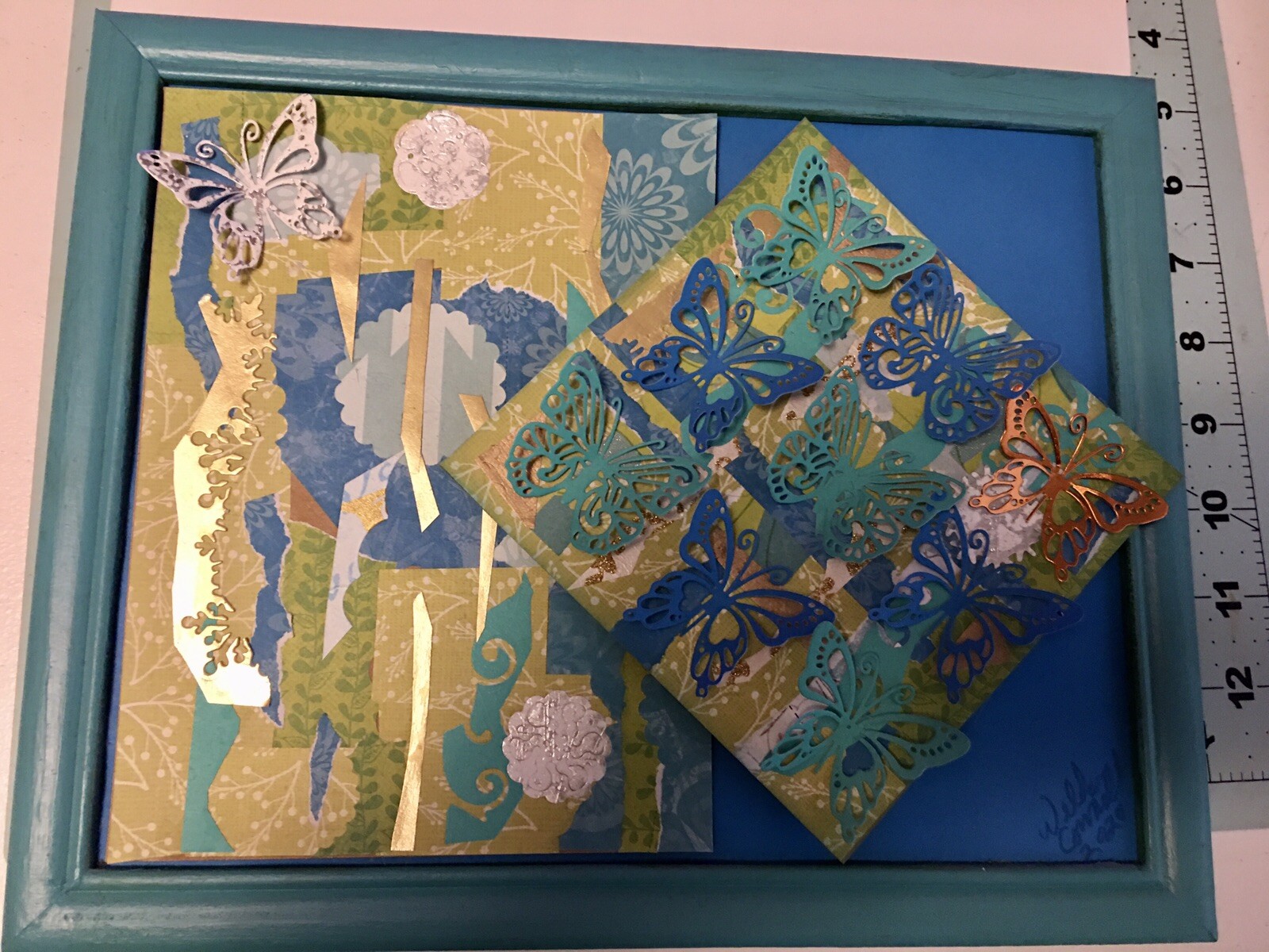 Framed Art – Butterfly’s – Paper Hand Crafted 12 X 10 Inches – Light Weight