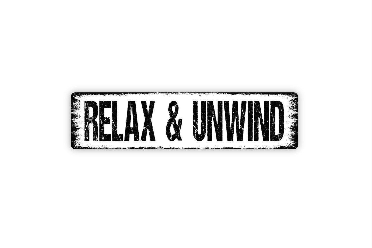 Relax and Unwind Sign | Cozy Home Wall Art | Bathroom Bedroom
