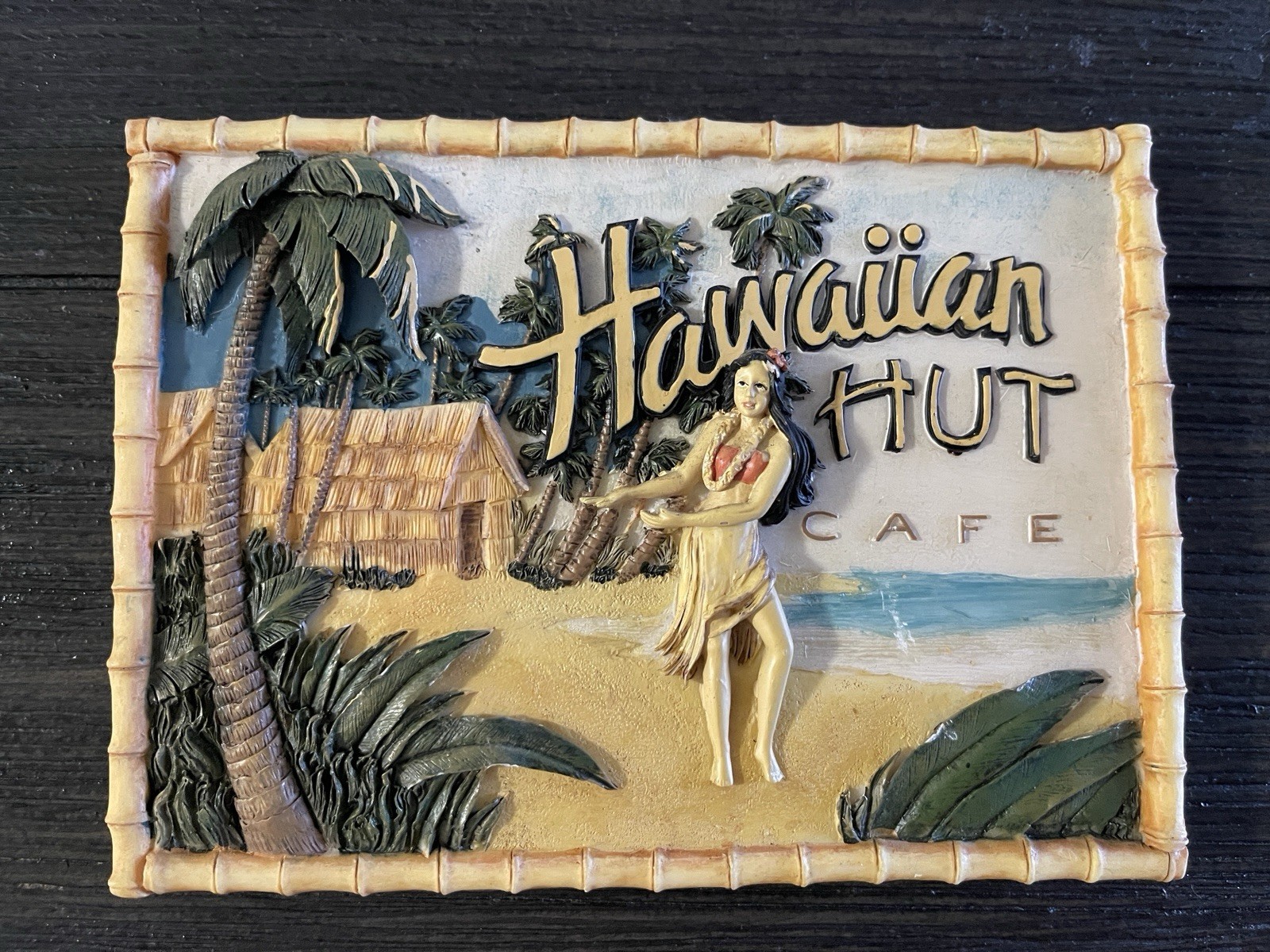 Vintage Hawaiian Hit Cafe Wall Plaque 6 1/2” x 4 1/2”