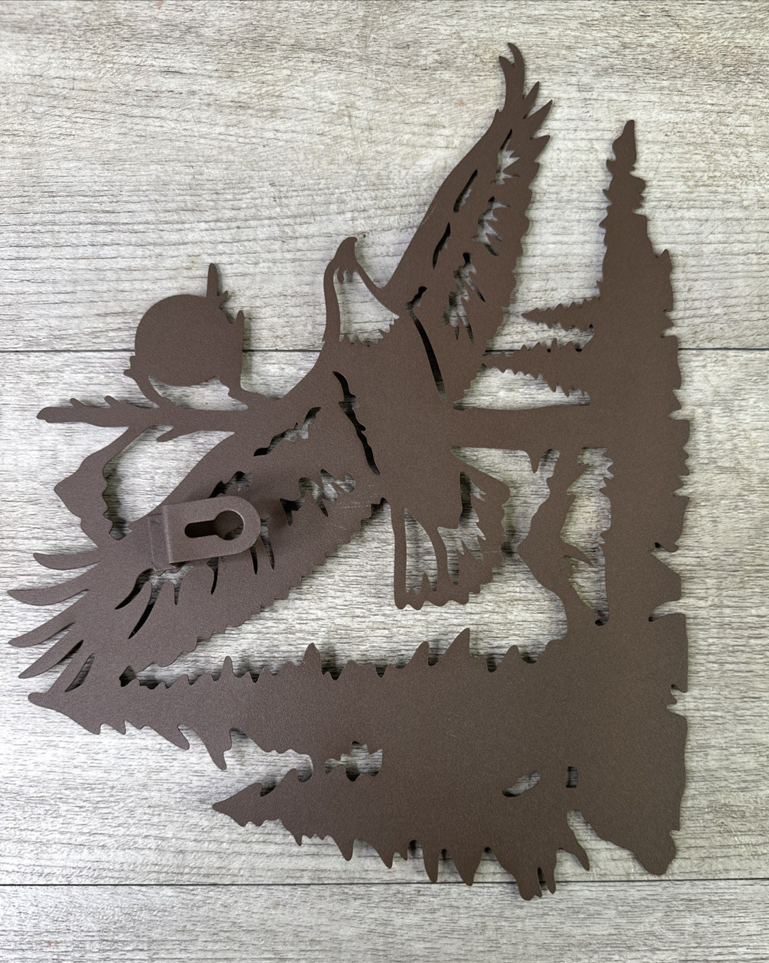 Unbranded Metal Flying Eagle Cutout Trees Scenery Lightweight Brown