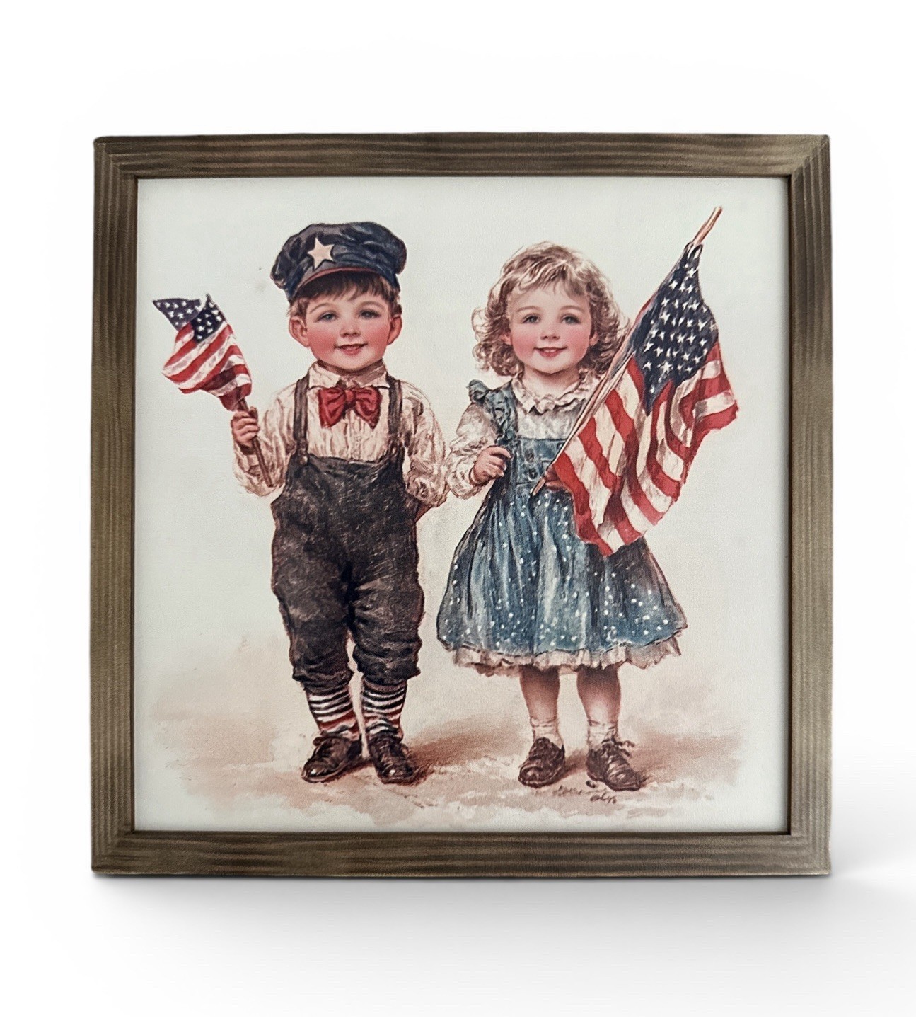 Patriotic Americana Children Wood Sign Decor 8×8 – New