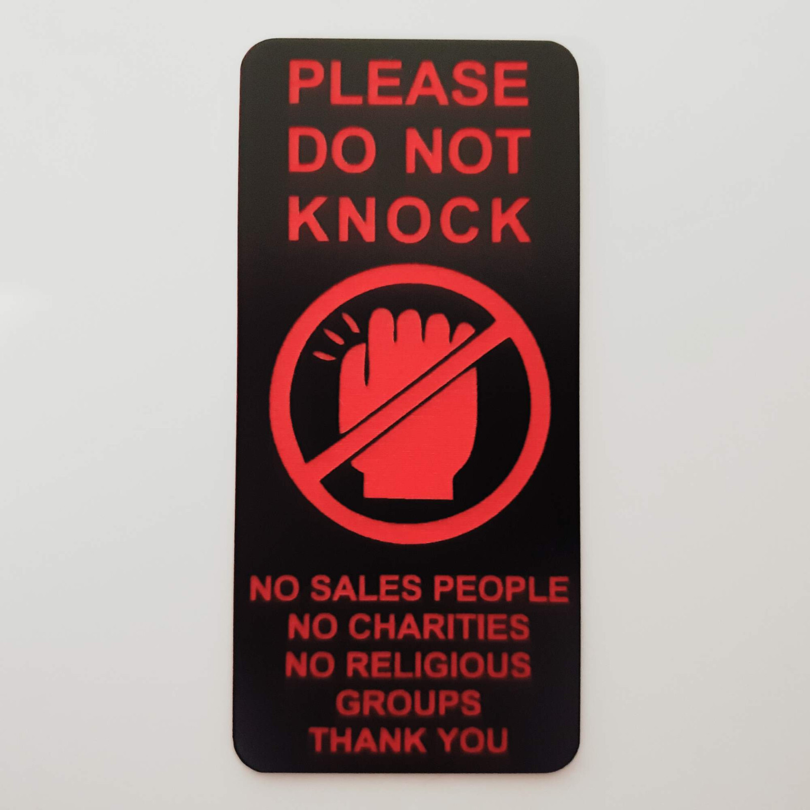 Please Do Not Knock Sign Plaque No Sales People Charities Religious Groups