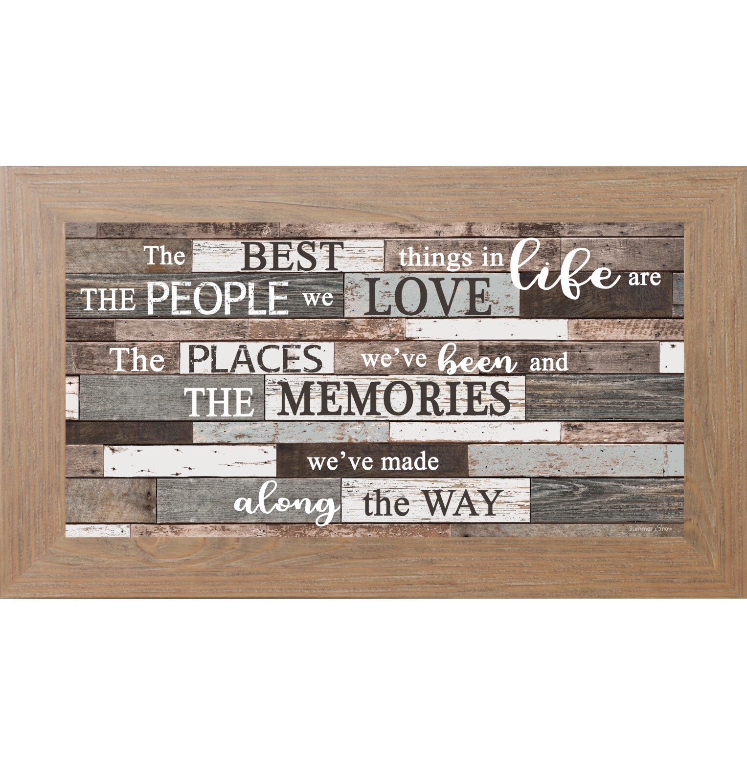 The Best Things in Life Wall Art – Long Horizontal Framed Rustic Quote Sign