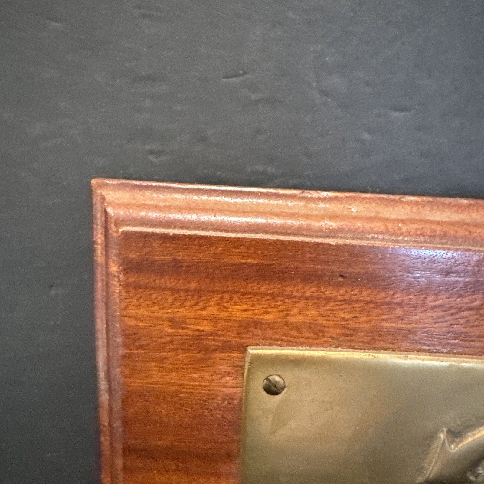 Solid Brass Nautical Plaque Left Right Rudder Mounted On Wood Wall Hanging VTG