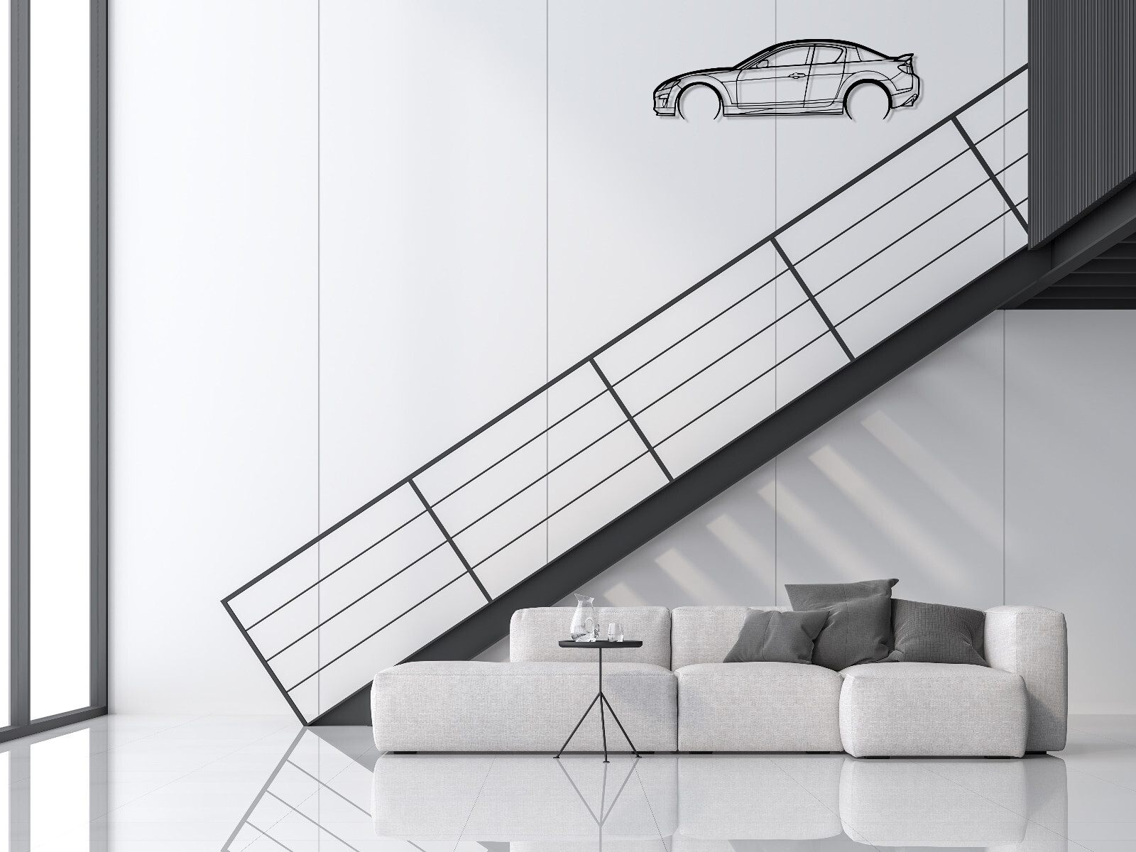 Mazda Rx8 Silhouette Steel Wall Decor Art Rx-8 Wankel Swap K20 Rotary Prodrive