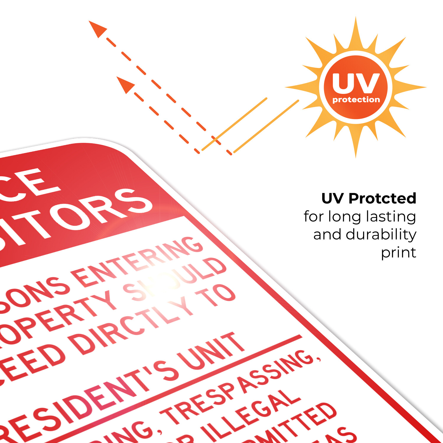 Notice To Visitors Resident’S Unit Sign,