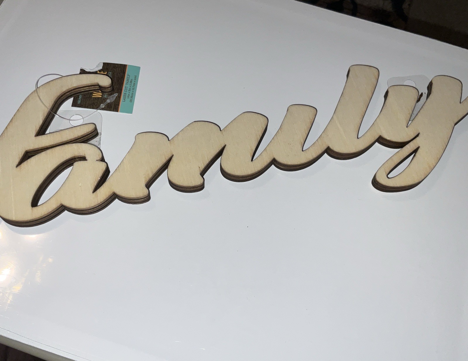Family 14x5x.38 Laser Cut Wood Thick Paintable Or Stained Make It Your Own New