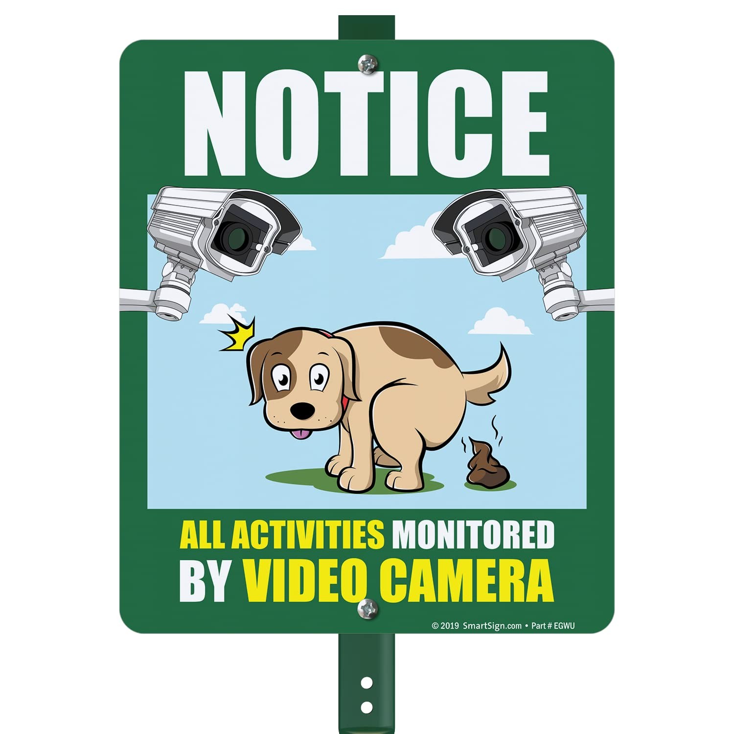 12 x 10 inch “Notice – All Activities Monitored By Video Camera” Yard Sign wi…