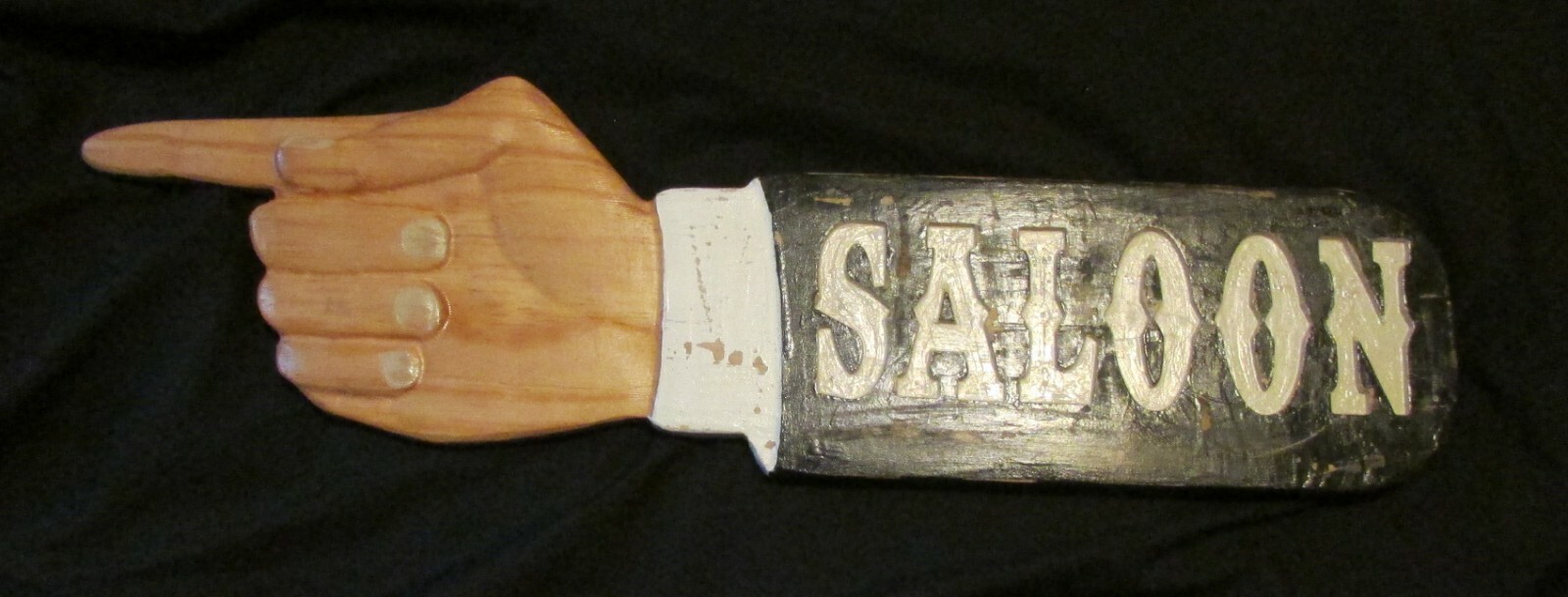 3D 23″ CARVED WOODEN SIGN POINTING FINGER CUSTOMIZED “:YOUR WORDS” PLAQUE