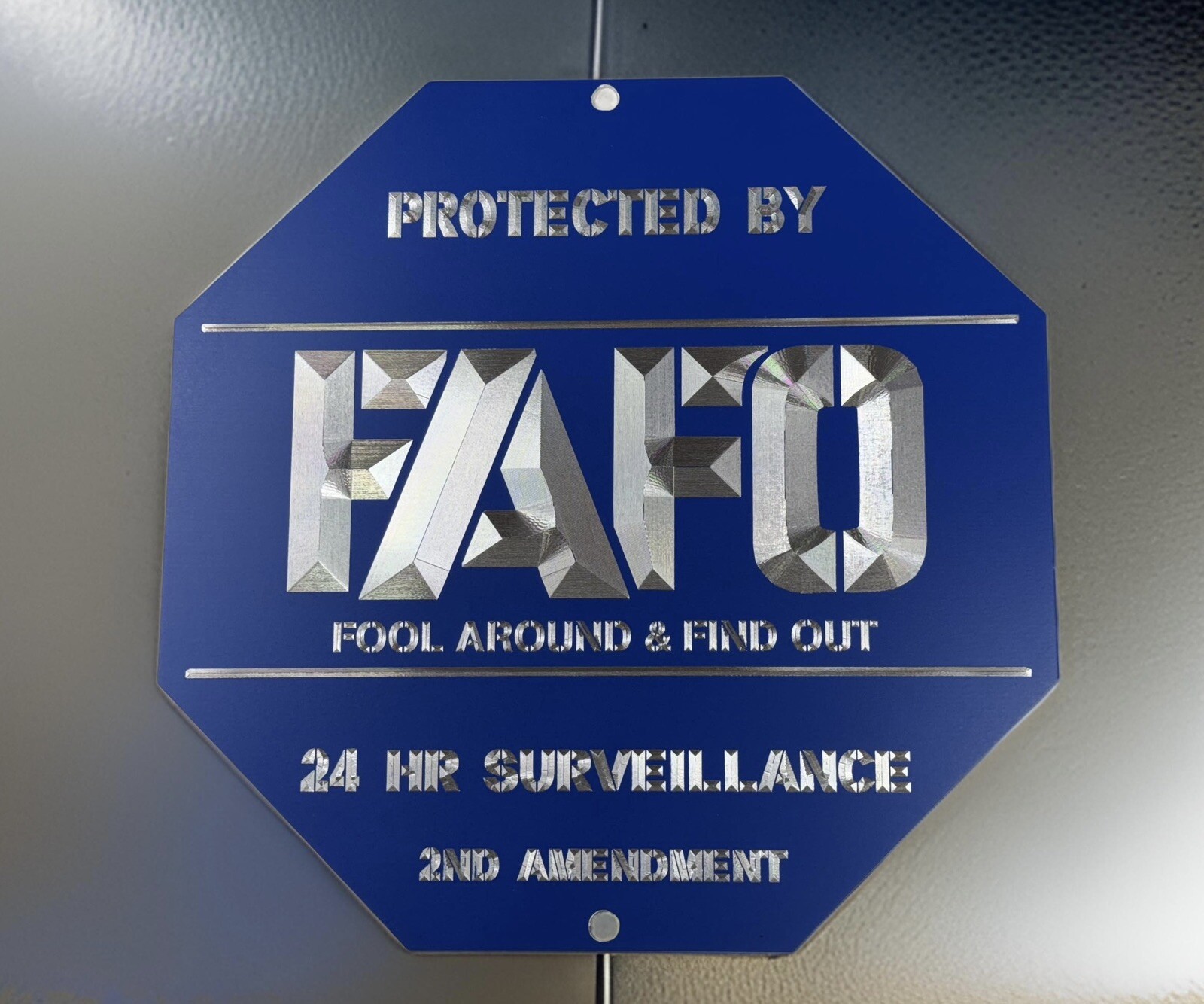 FAAFO FAFO Diamond Etched Engraved Private Property Metal House Man Cave Sign