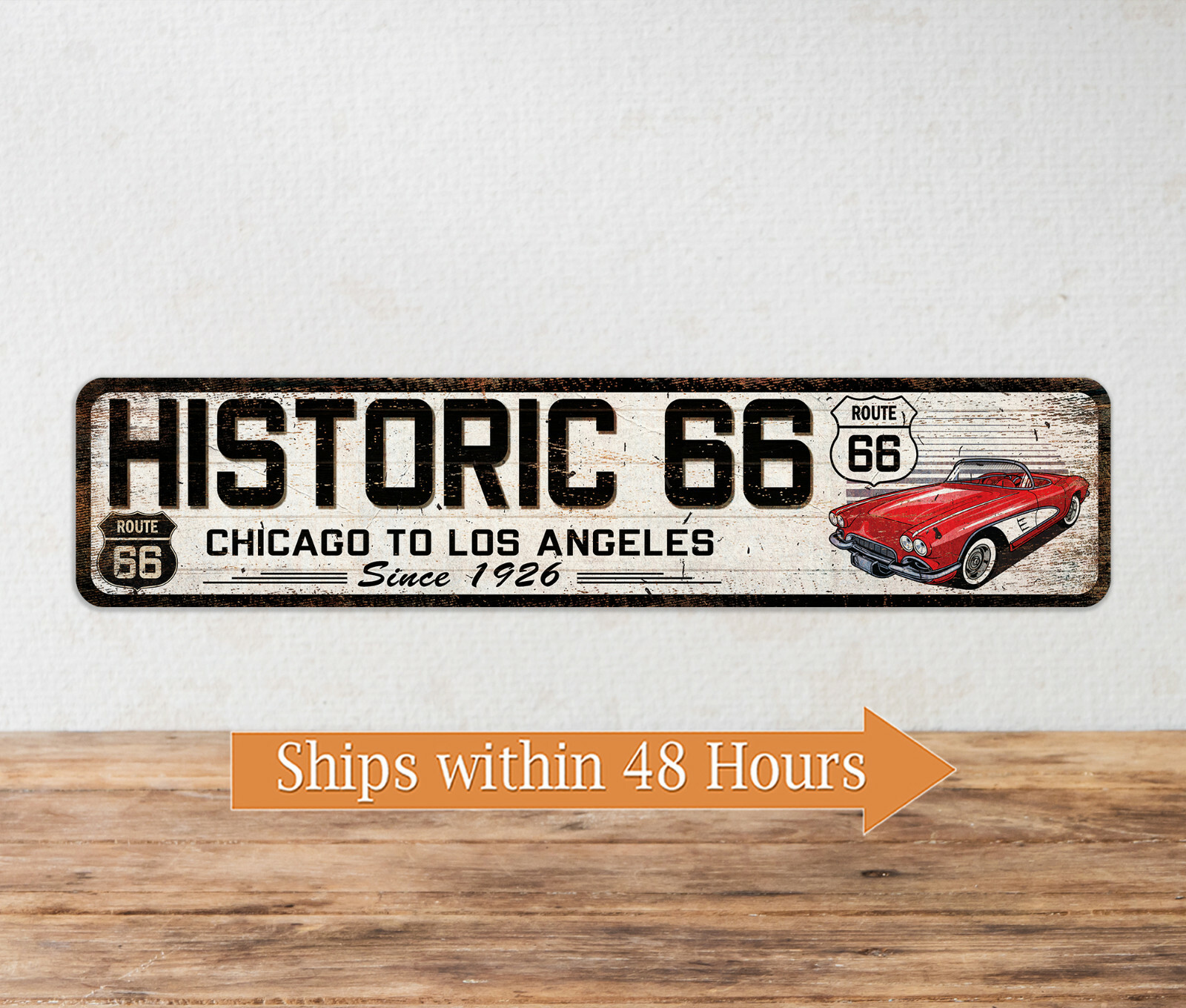 Historic Route 66 Sign America Highway Garage Decor Road Trip 4×18 104182001024