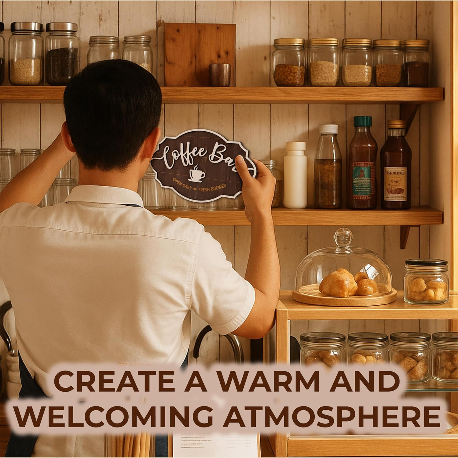 Small Coffee Bar Sign For Wall – Vintage Coffee Sign Decor For Bar Accessories