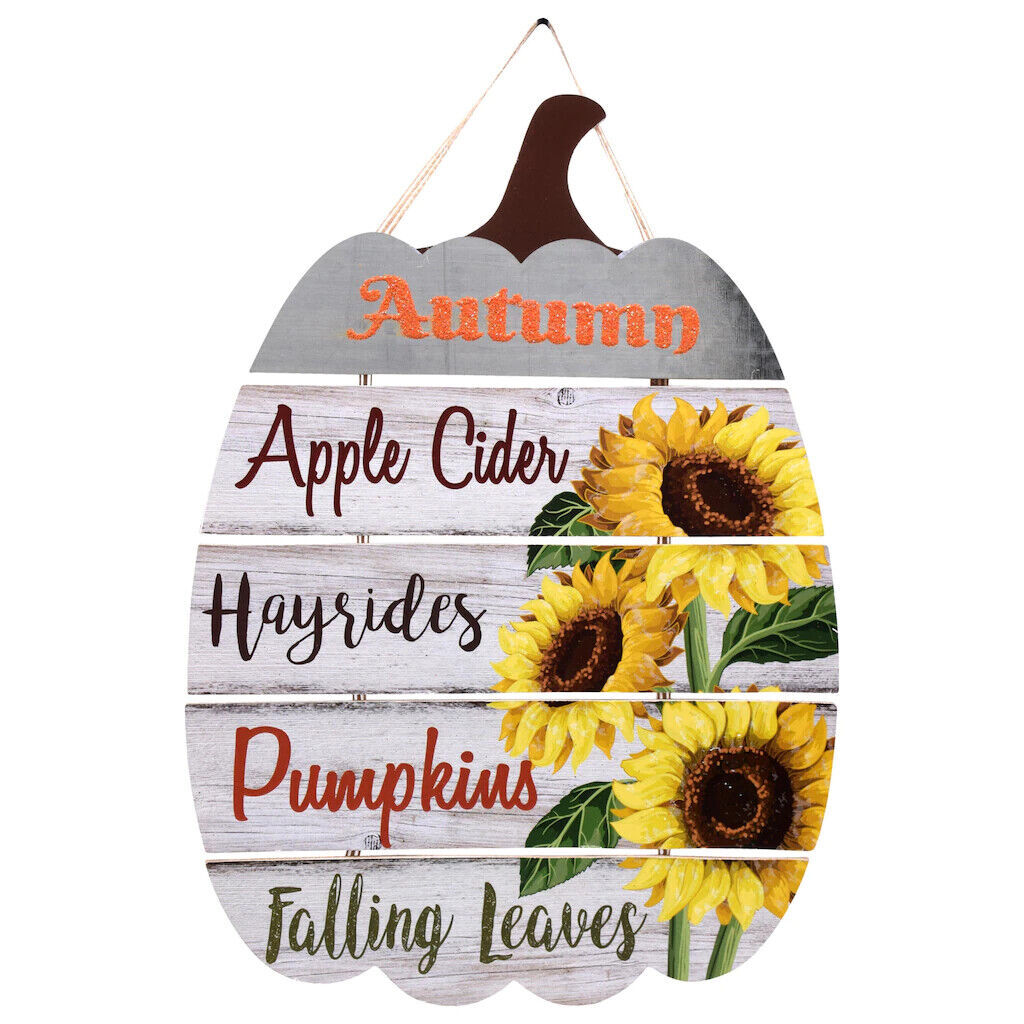 2 Harvest Pumpkin-Shaped Harvest Wall Signs, 13.25×9.5-in new with tags