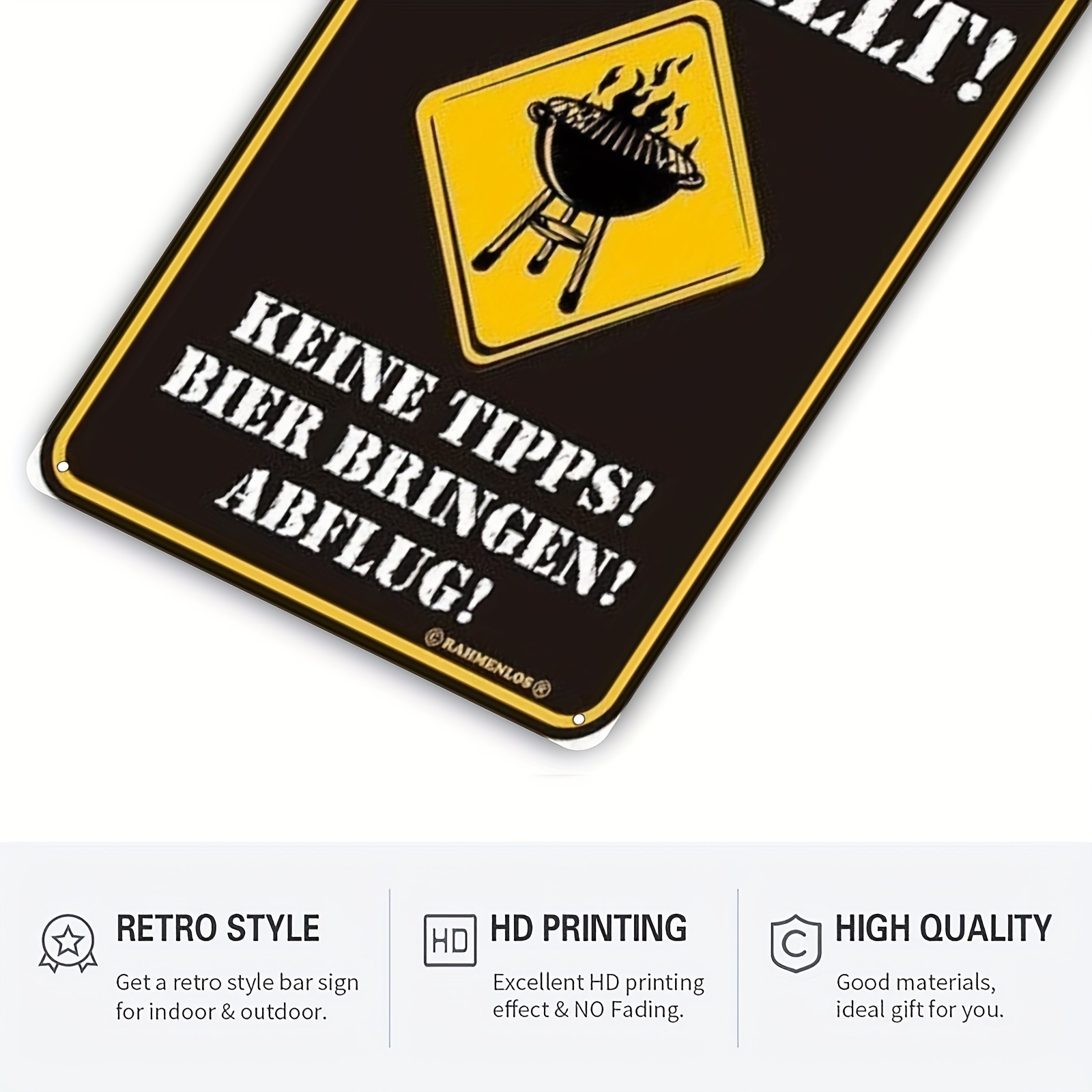 Metal Sign GRILLING HAPPENS HERE 20*30Cm/8*12In Unframed