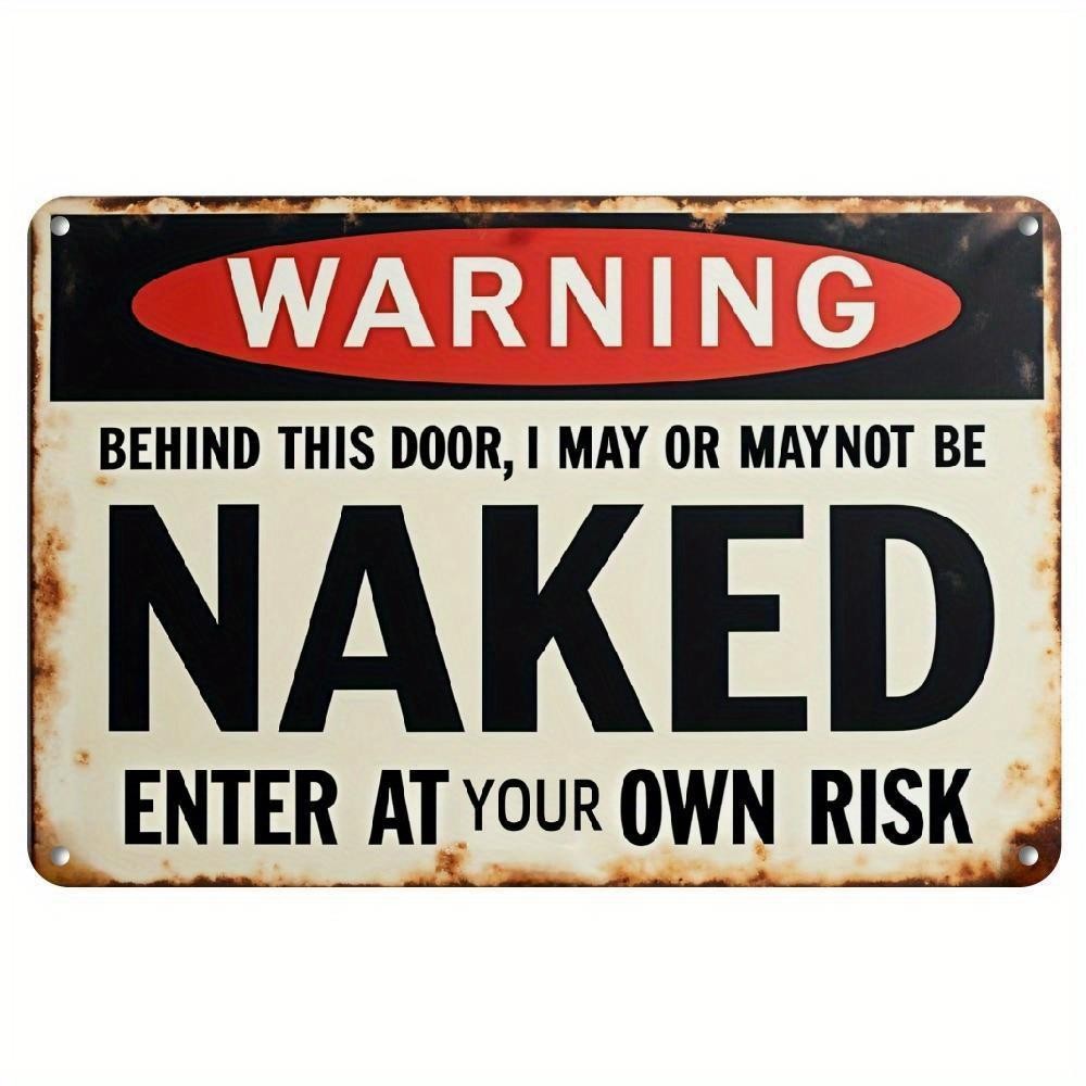 Vintage Metal Sign 12X8 Inch Warning Decor