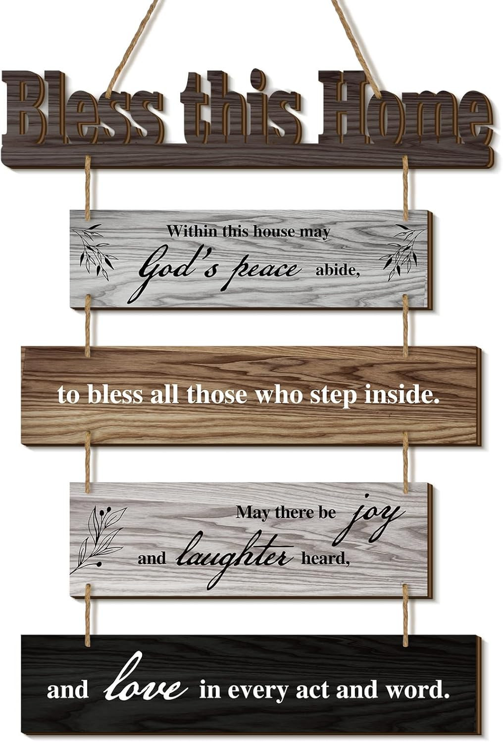 Bless This Home Wall Decor Blessed Hanging Sign Farmhouse Blessing Plaque for Ho