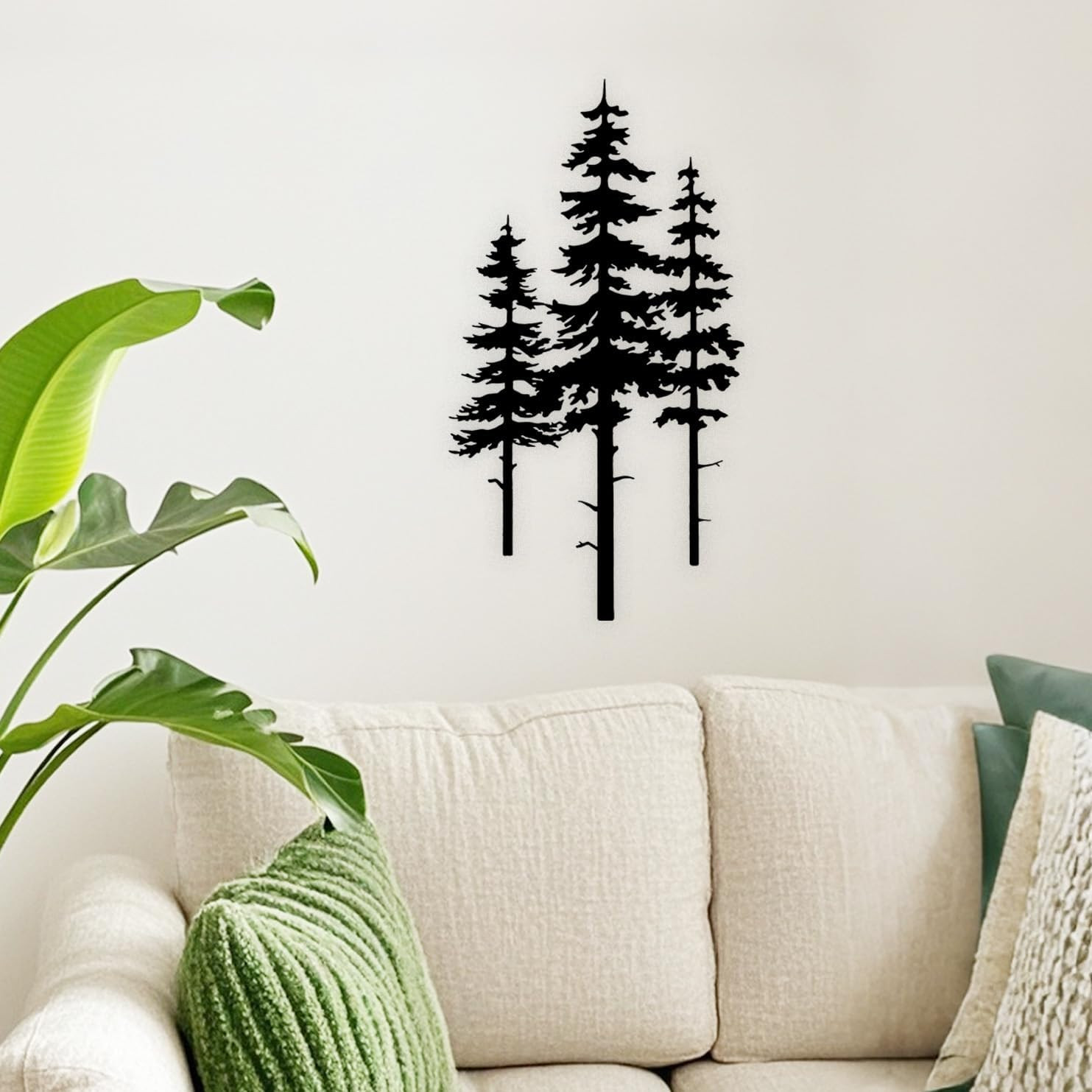 Metal Pine Tree Wall Art Decor, Nature Home Decor, Cedar Trees Metal Sign, Wall
