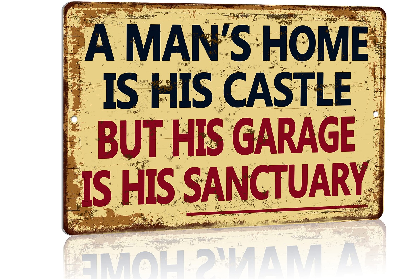 Aluminum Metal Tin Sign Garage Man Cave Wall Decor A Man’s Home is His Castle Bu