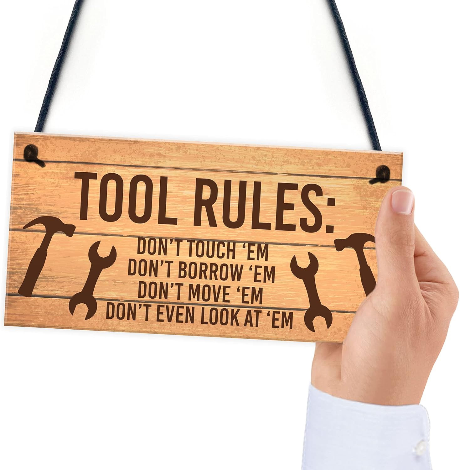 Funny Tools Sign for Man Cave Garage Shed Door Sign Gift for Men Dad Grandad