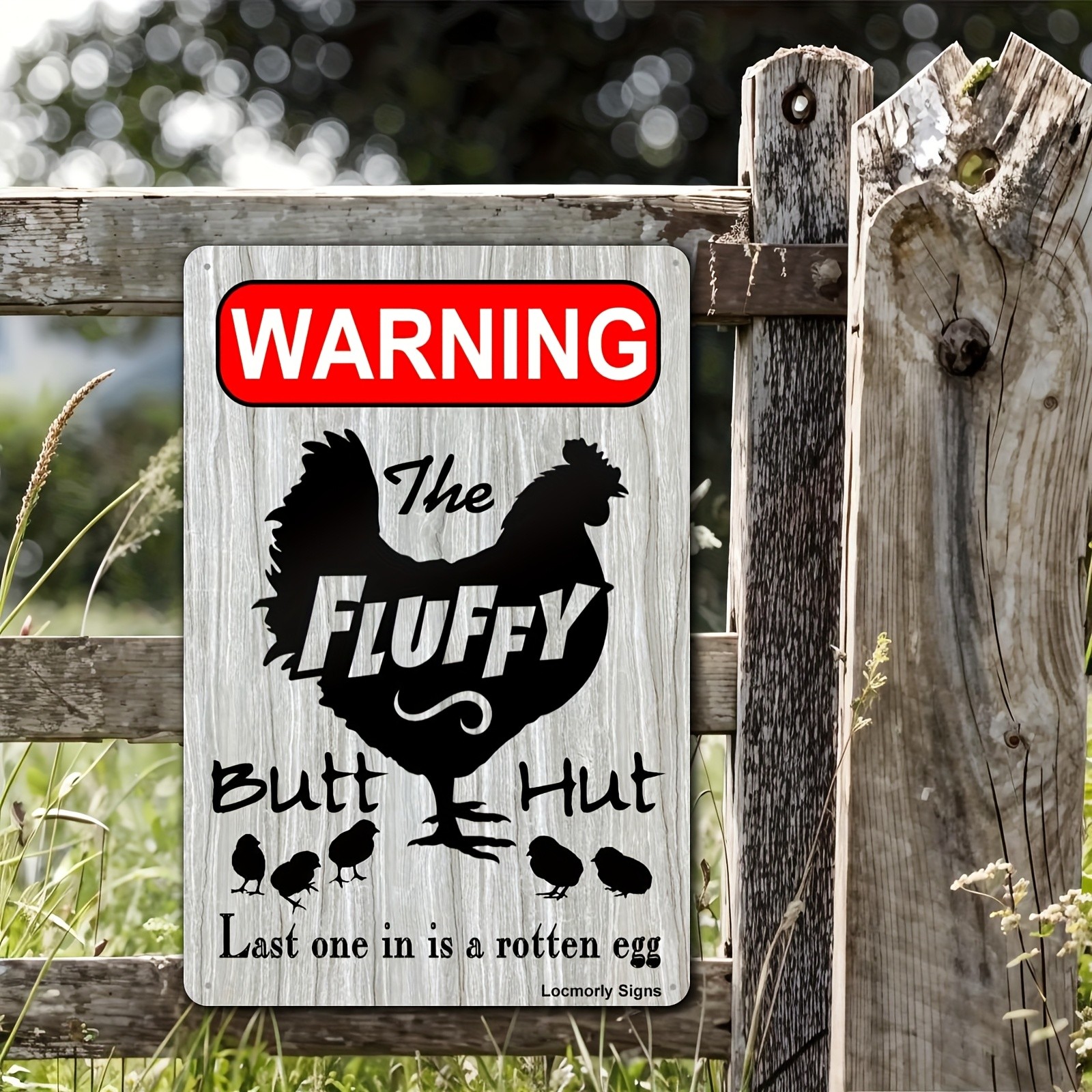 Metal Warning Sign 20*30cm 8*12in Farm Rooster Decor