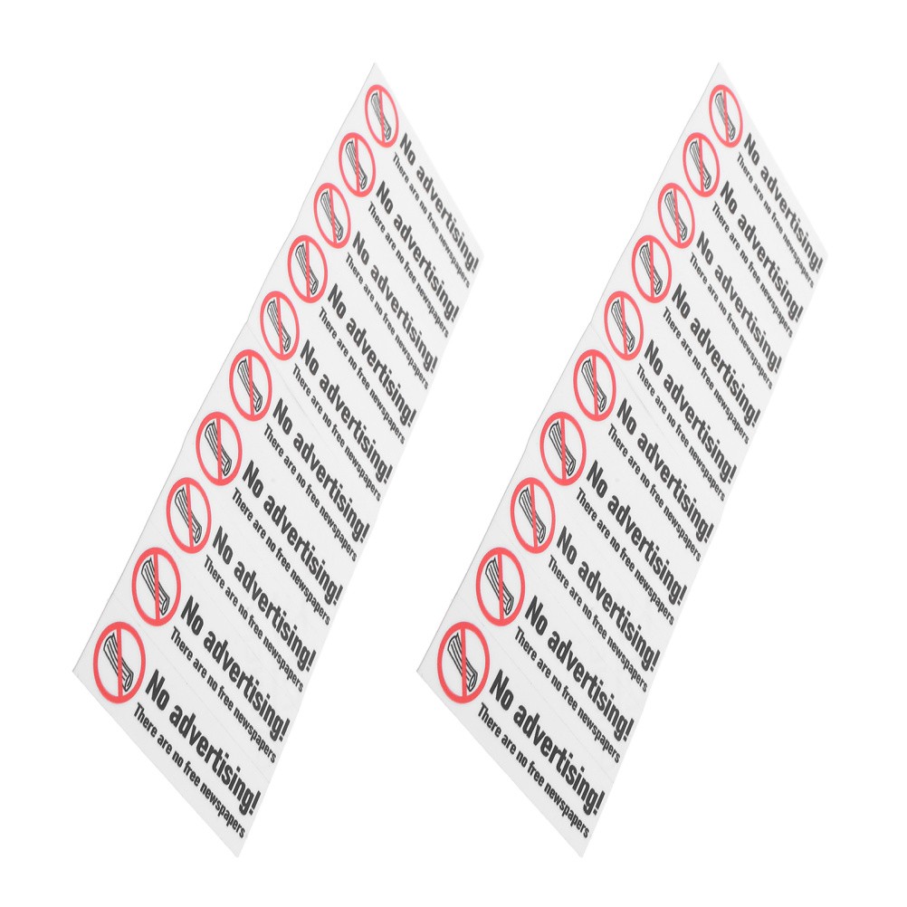 20Pcs Durable PVC No Junk Mail Stickers for Home Mailbox Warning Sign Decals