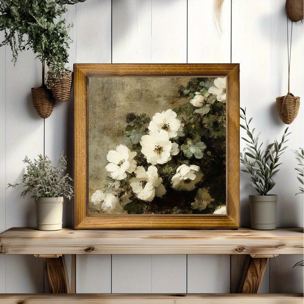 Wooden Plaque Nature Floral Landscape Rustic Farmhouse Wall Art Home Decoration