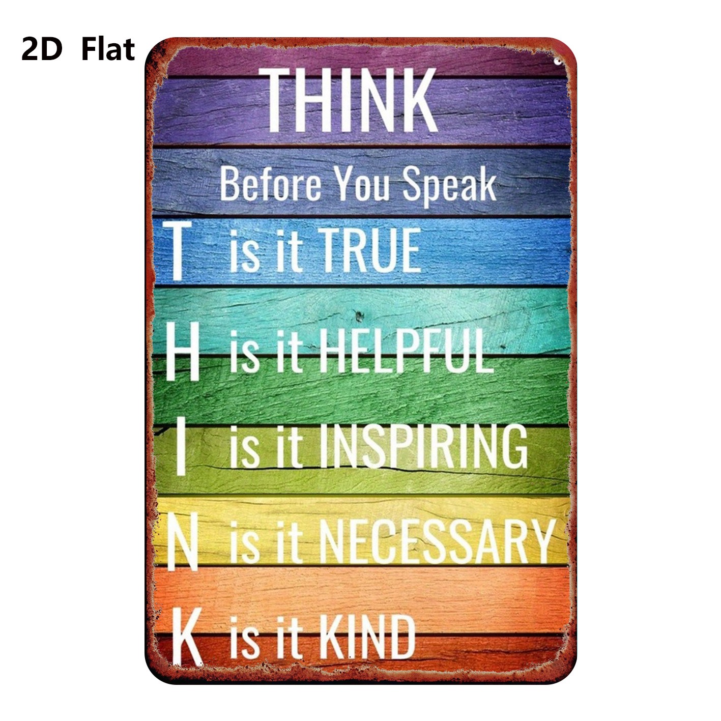 20.32*30.48 cm Metal Sign “Rainbow Wood Grain”