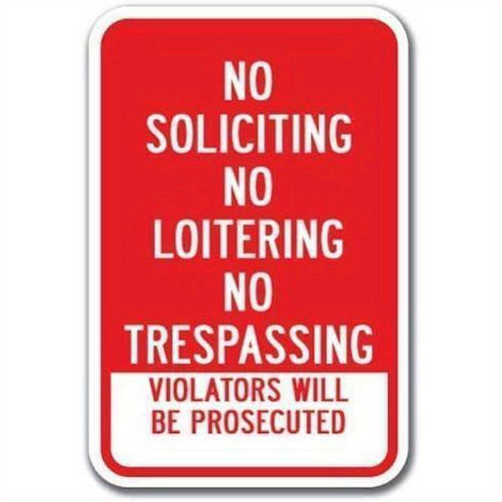 No Soliciting Sign Aluminum Sign 8×12 Inch Metal Outdoor Property Warning