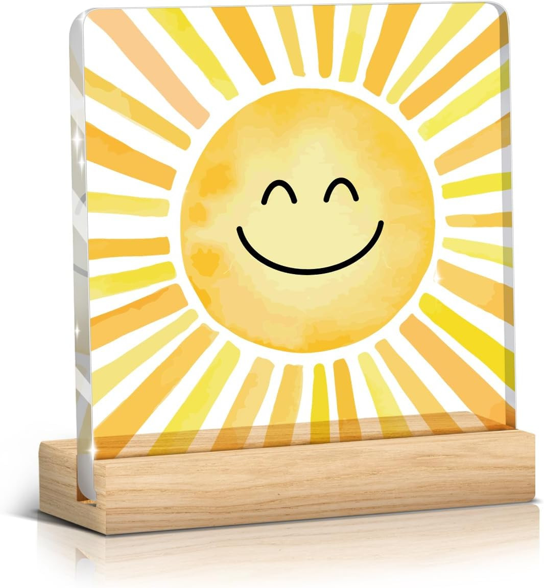 Sunshine gifts Inspirational Sun Sunshine Acrylic Sign Desk Decor, Pop Smiles Ru