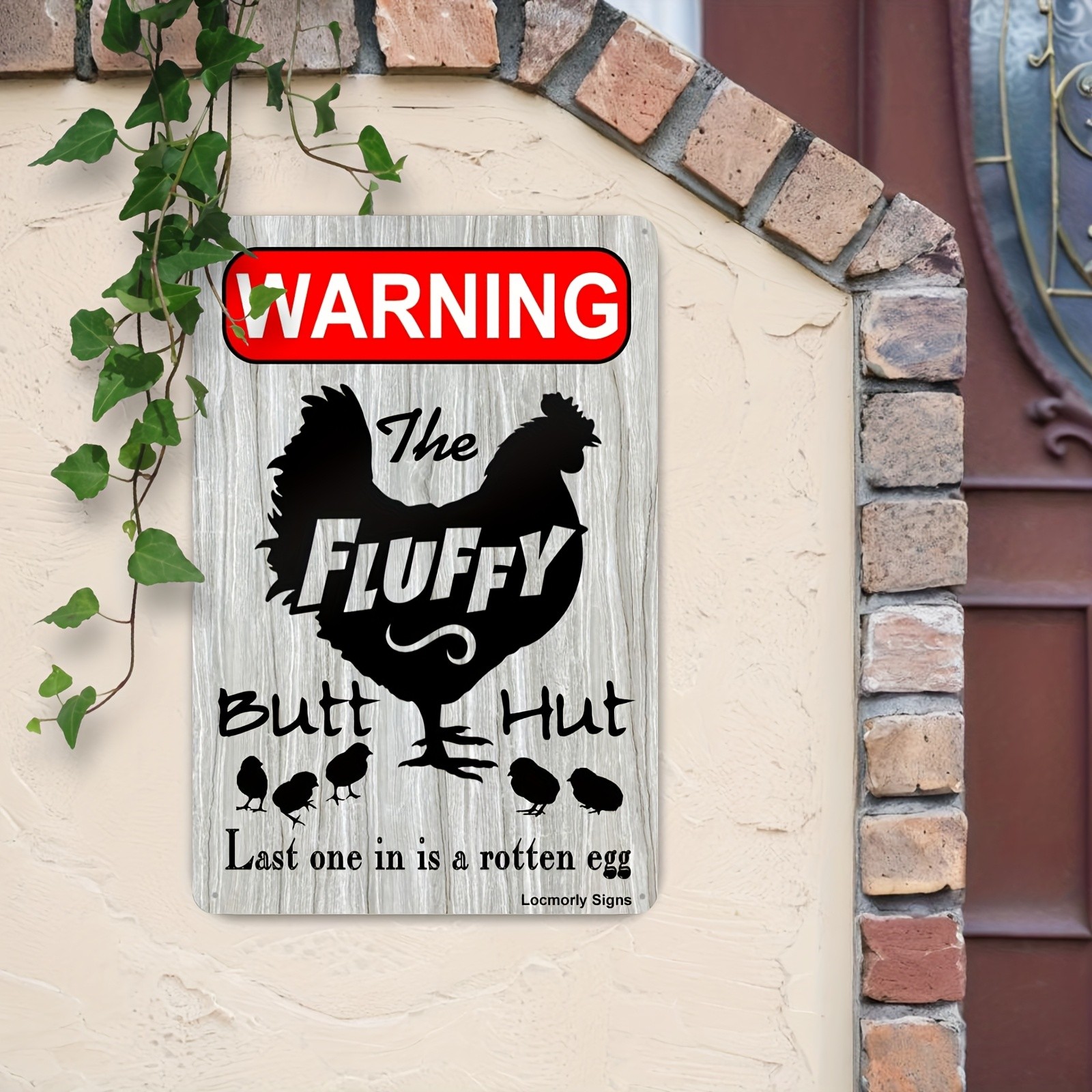Metal Warning Sign 20*30cm 8*12in Farm Rooster Decor