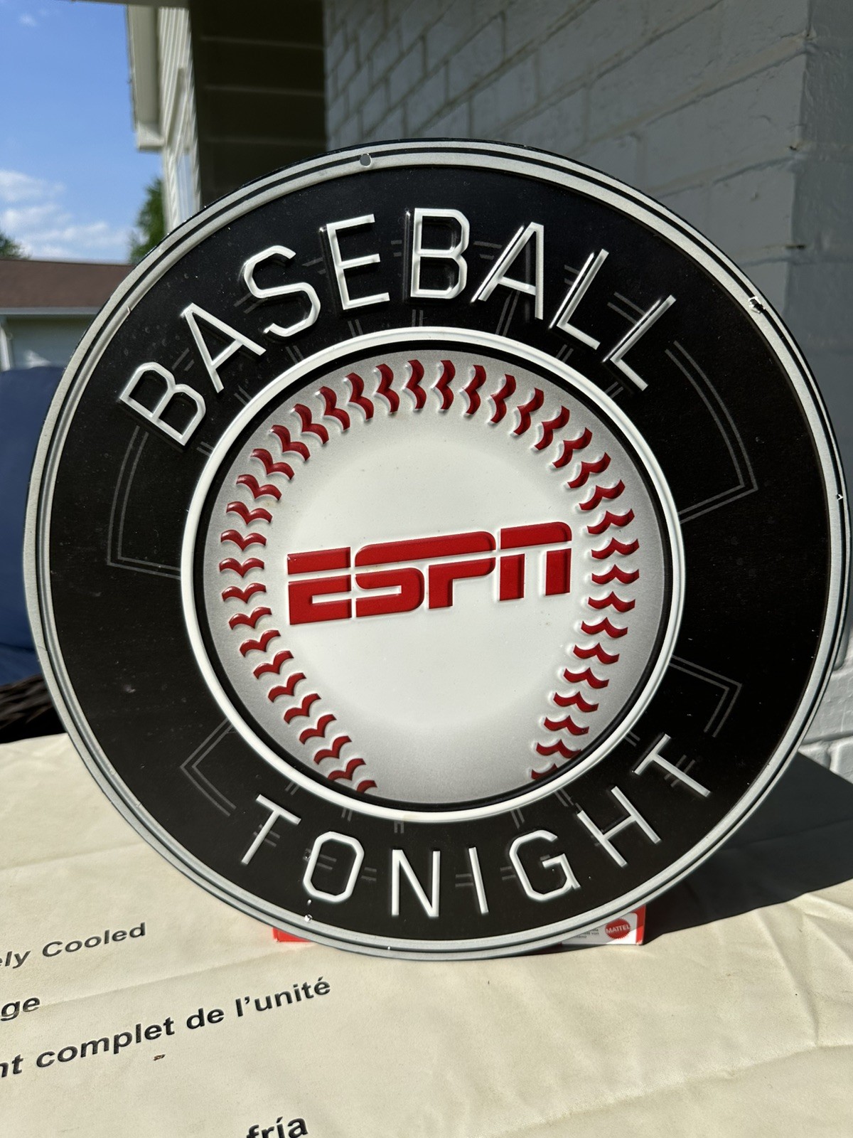 13” ESPN Baseball Tonight Round Metal Sign Wall Decor 2013 Hobby Lobby Man Cave