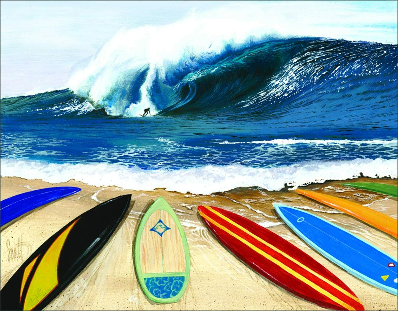 Westmoreland Wait Turn Surf Boards Metal Sign Tin Lined Up Vintage Beach Bar
