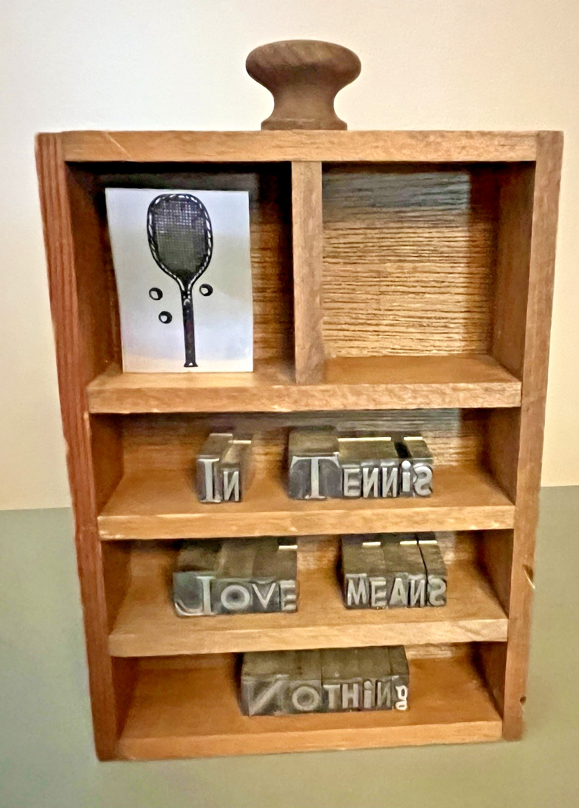 Vintage Foundry Backwards Box 1304Printers Typeset Shadow Box Tennis 7 in