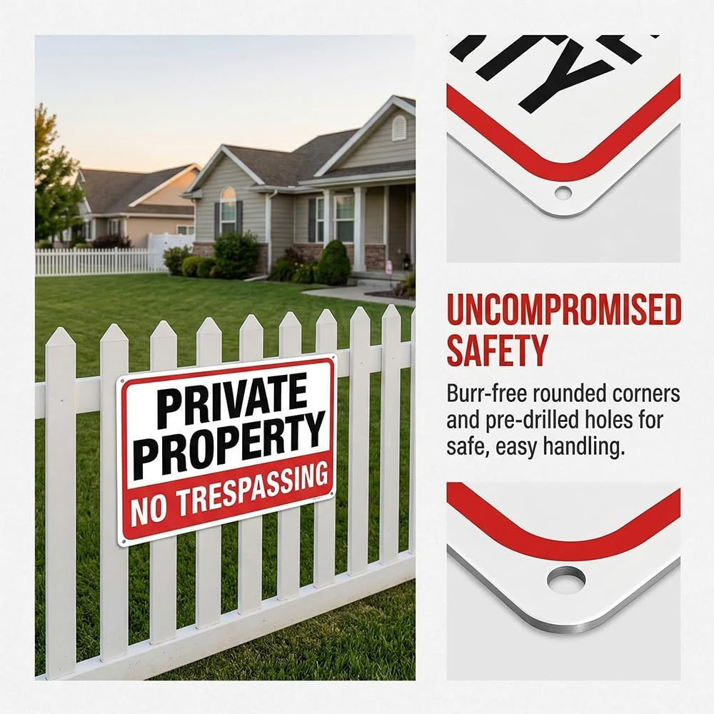 2-Pack No Trespassing Signs Private Property Metal Sign 10 X 7 in Aluminum |