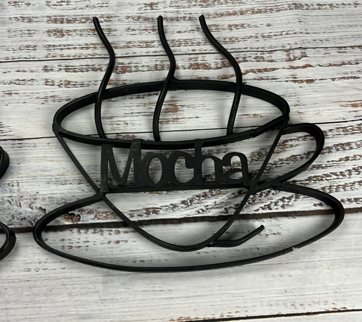 2 cast iron coffee cafe mocha display signs 9 X 9 inches dining barista latte