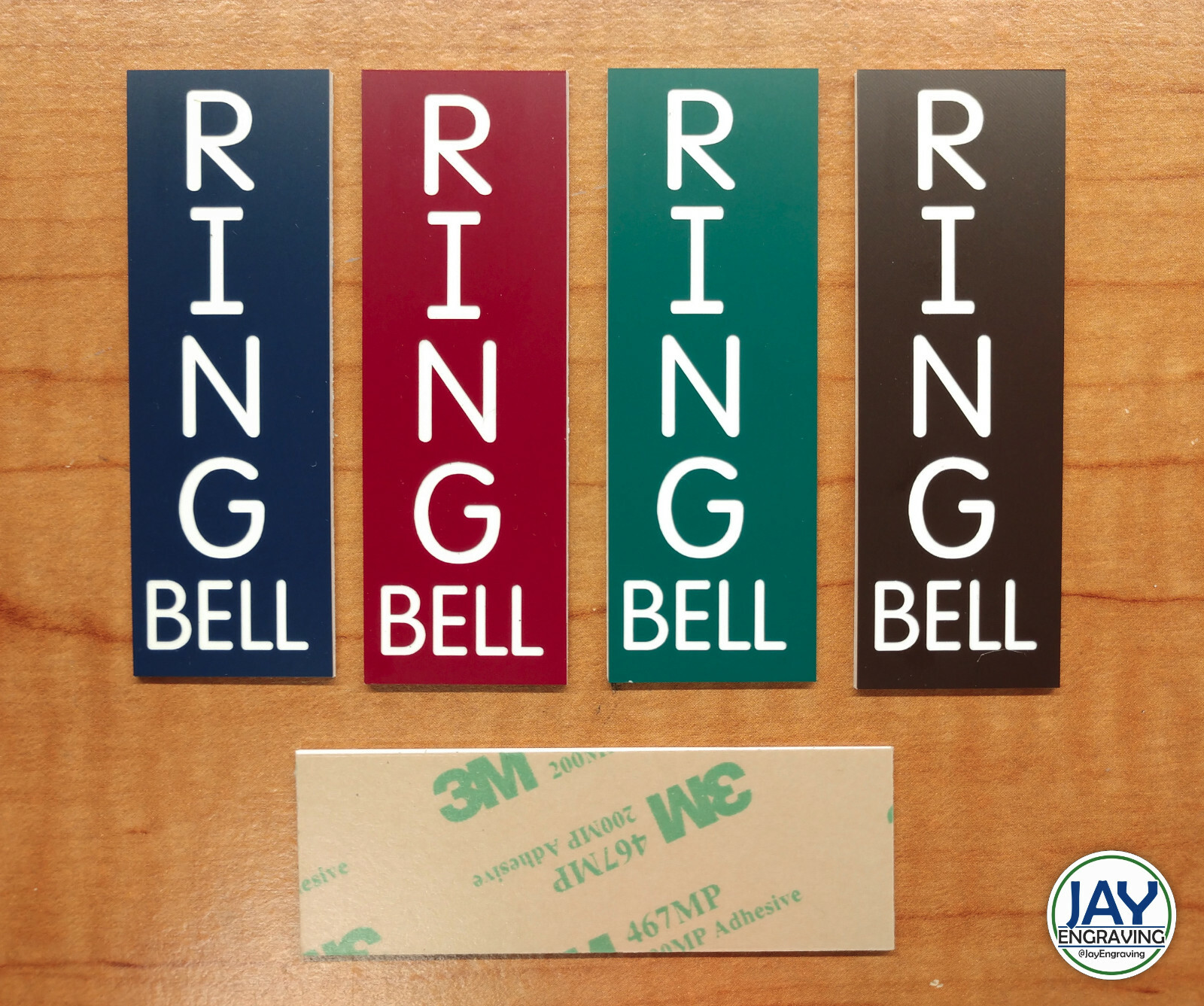 RING BELL 3×1 Engraved Vertical Front Door Sign / Door Bell Molding Plaque Suite